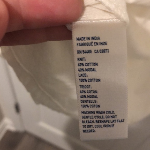 America Eagle Outfitters NWT crochet cream tank top open back small petite - Picture 11 of 11